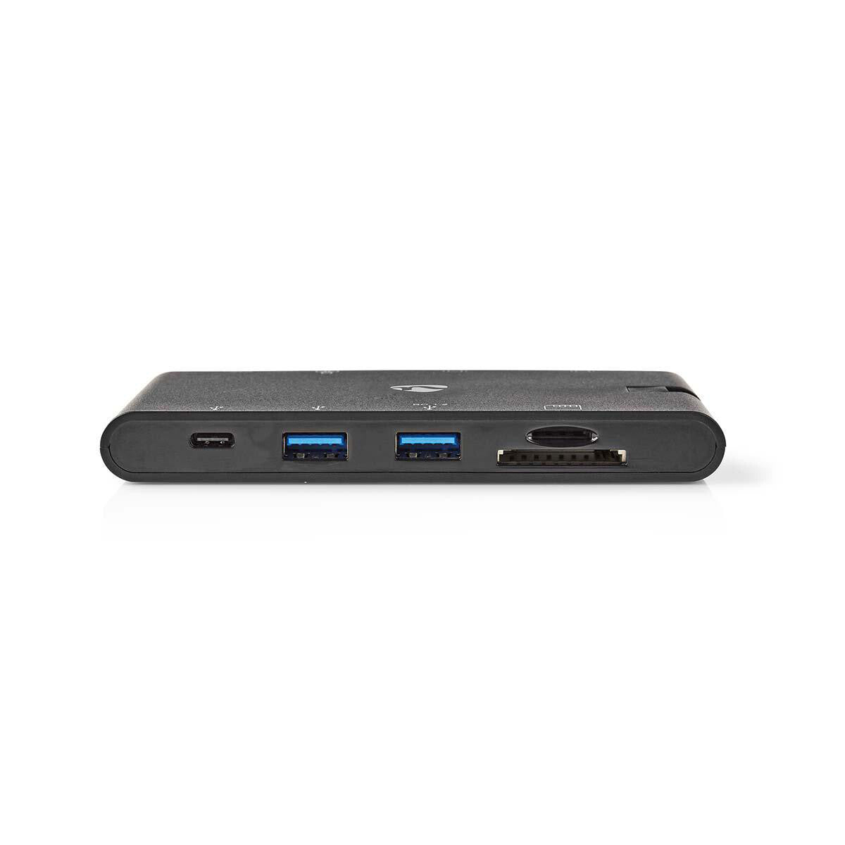 Nedis TCARFD200BK dockningsstationer för bärbara datorer USB 3.2 Gen 1 (3.1 Gen 1) Type-C Svart