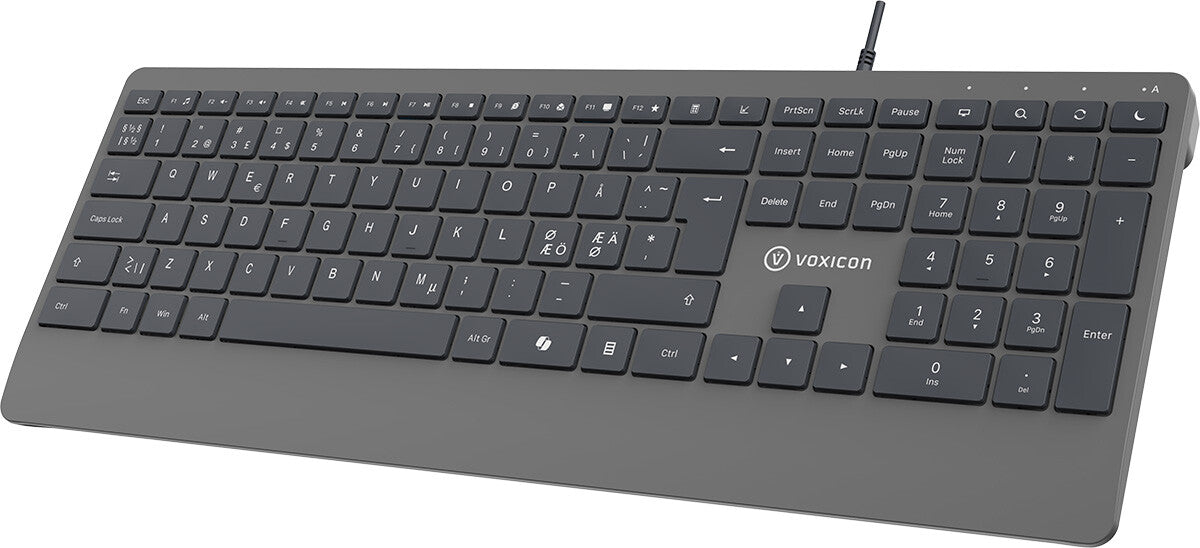 Voxicon DK-320W tangentbord Hem / Kontor USB QWERTY Nordic Grå
