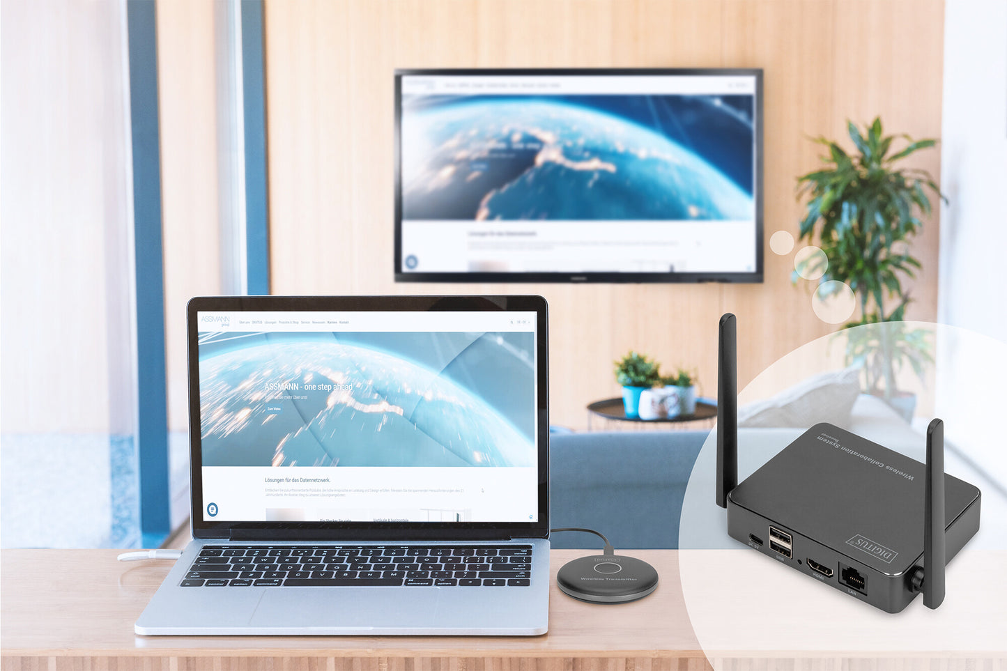 Digitus DS-55322 AV-förlängare Sändare för AV-utrustning Svart, Grå