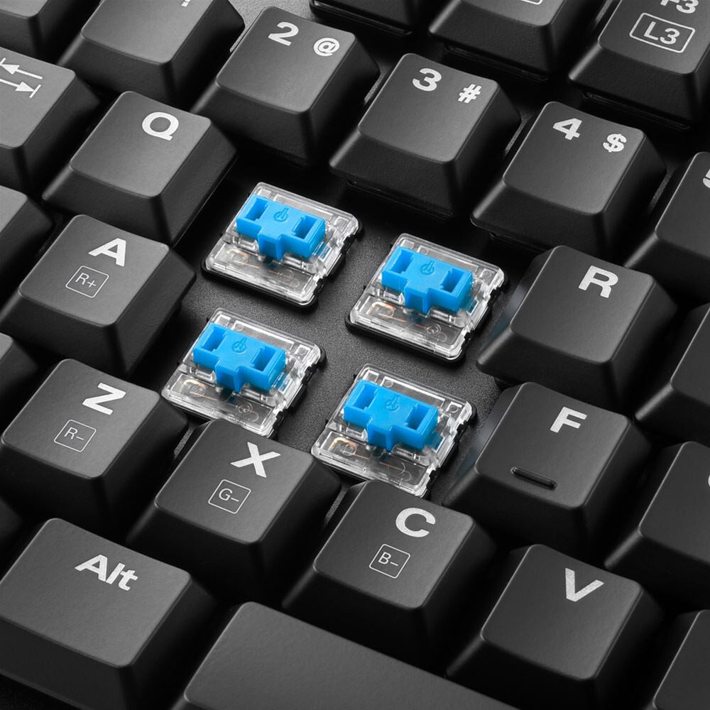 Sharkoon PureWriter RGB Blue tangentbord Spela USB QWERTY Engelska (USA) Vit