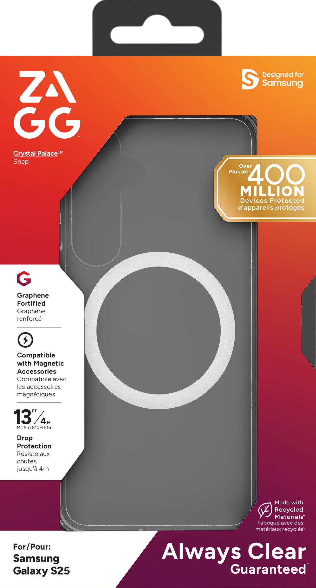 ZAGG Crystal Palace Snap mobiltelefonfodral 15,8 cm (6.2") Omslag Transparent