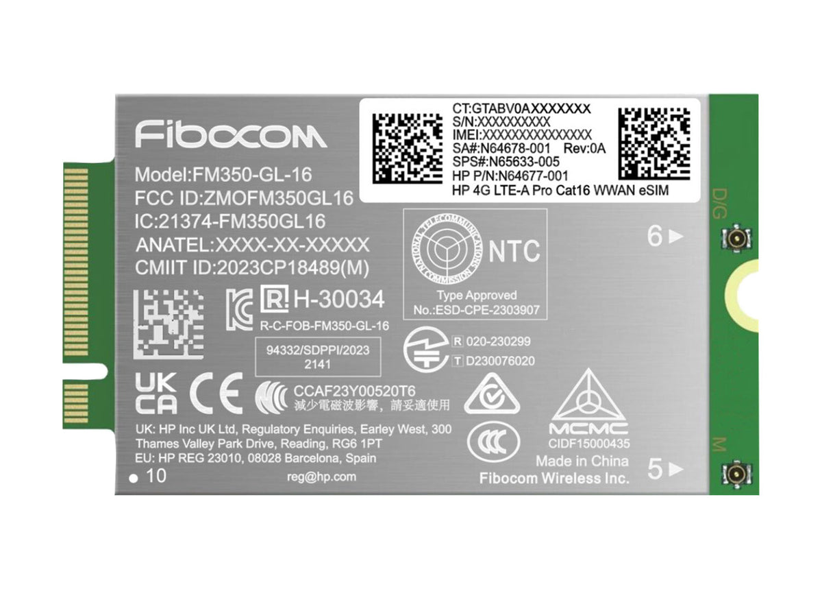 HP 4G LTE-A Pro Cat16 WWAN nätverkskort/adapters