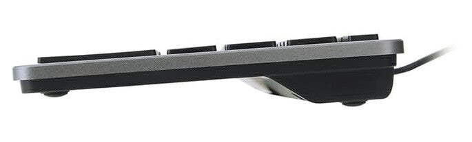 Voxicon Slim 280 Metal tangentbord Kontor USB QWERTY Nordic Svart, Silver