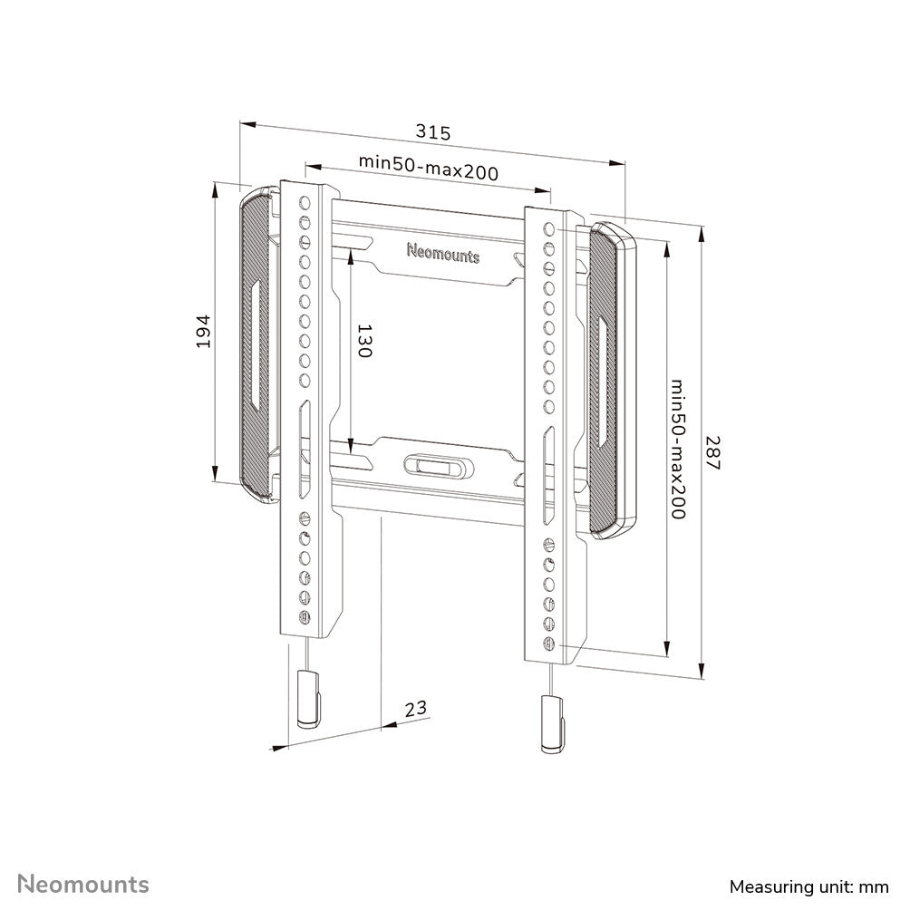 Neomounts WL30-550BL12 tv-fäste 165,1 cm (65") Svart