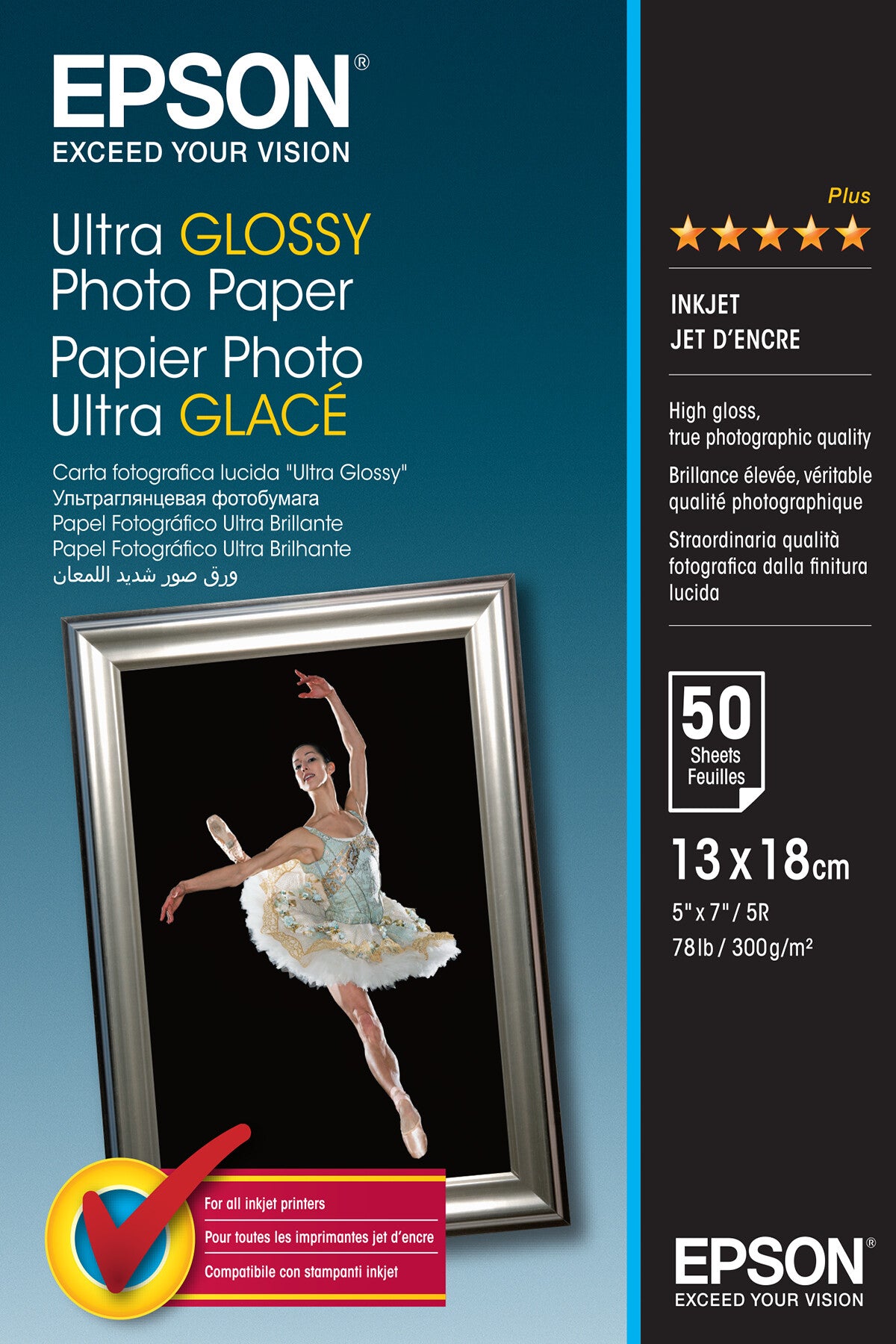 Epson Ultra Glossy Photo Paper - 13x18cm - 50 Ark