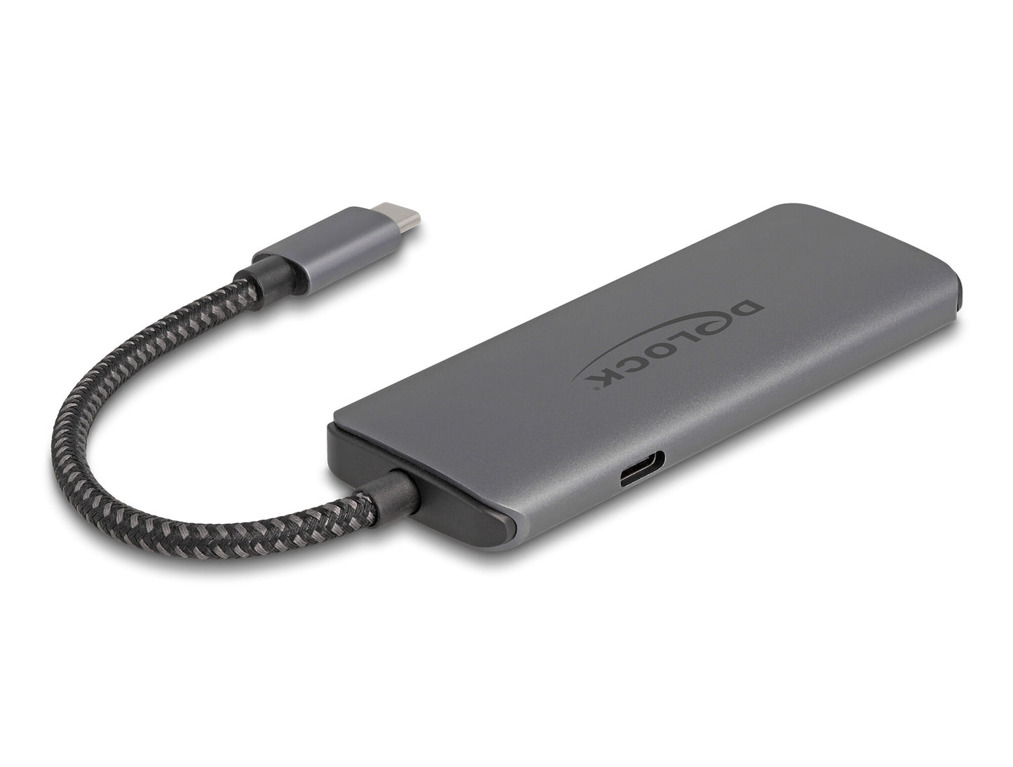 DeLOCK 87804 dockningsstationer för bärbara datorer Kabel USB 3.2 Gen 1 (3.1 Gen 1) Type-C Grå