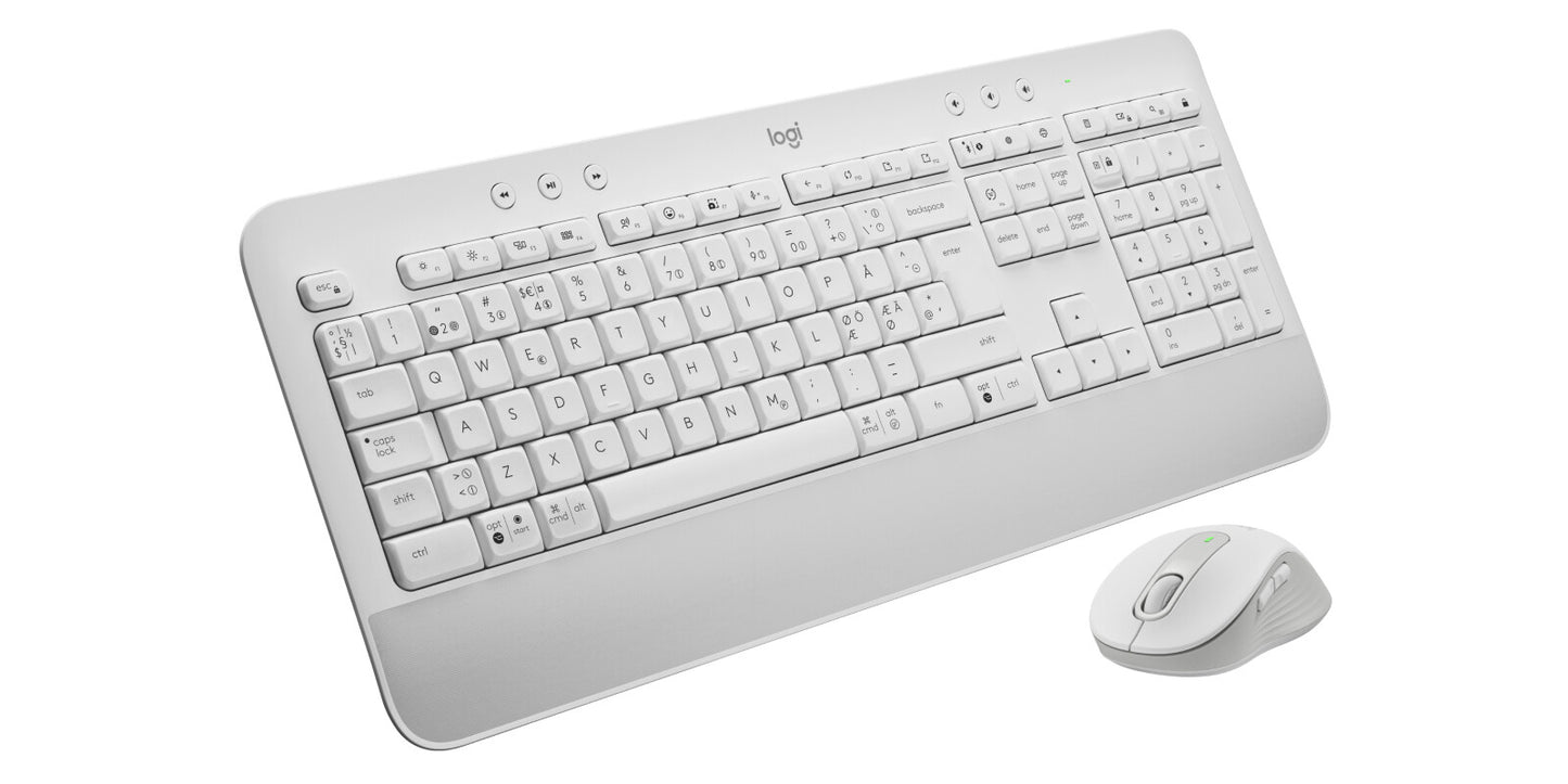 Logitech 920-011038 tangentbord Mus inkluderad Kontor Bluetooth QWERTY Nordic Vit
