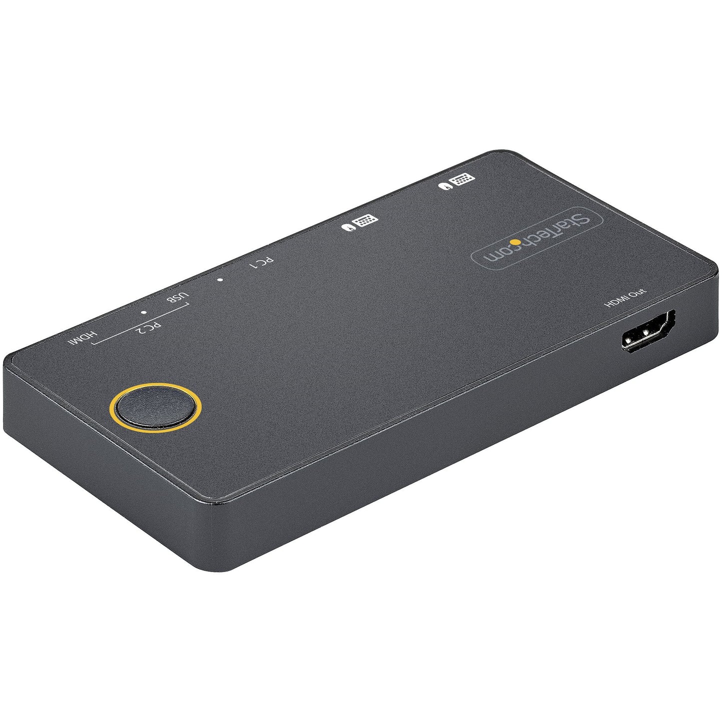 StarTech.com 2-ports hybrid USB-A + HDMI och USB-C KVM-switch - Enskild 4K 60 Hz HDMI 2.0-skärm - Kompakt HDMI KVM-switch för stationär/bärbar dator - USB-bussdriven - Thunderbolt 3-kompatibel