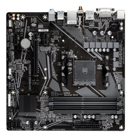 GIGABYTE A520M DS3H AC moderkort AMD A520 Uttag AM4 micro ATX