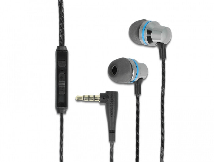 DeLOCK 27183 hörlur och headset Kabel I öra Samtal/musik Grå