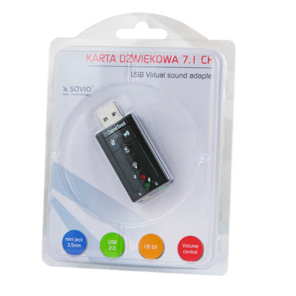 Savio AK-01 ljudkort 7.1 kanaler USB