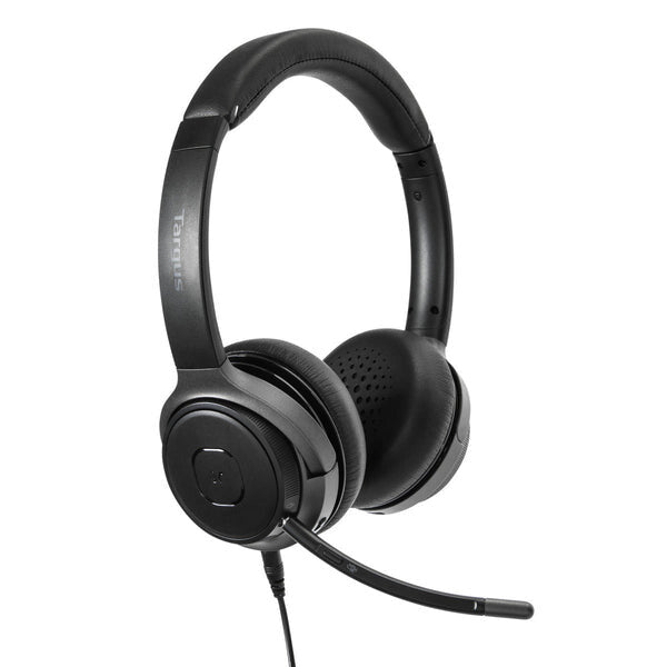 Targus AEH104GL hörlur och headset Kabel & Trådlös Huvudband Samtal/musik USB Type-C Bluetooth Svart