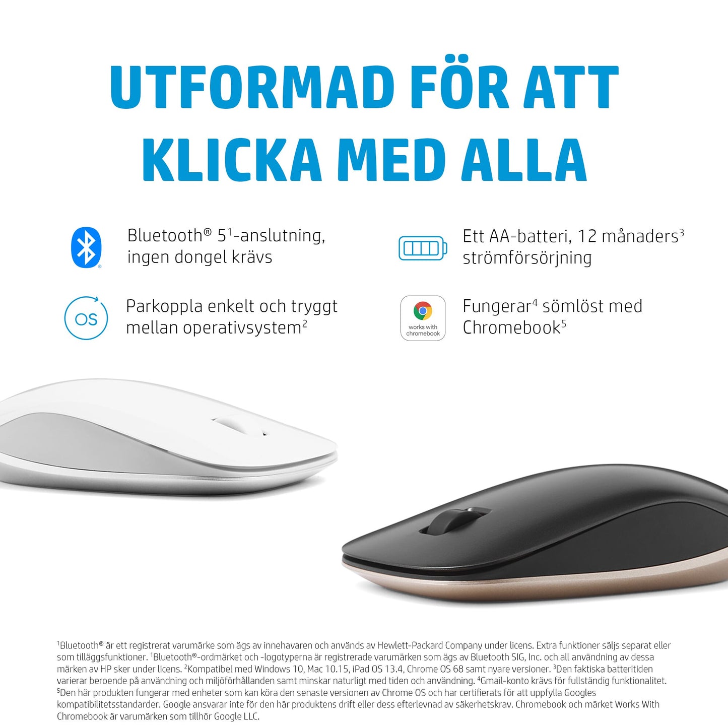 HP 410 Slim Silver Bluetooth-mus