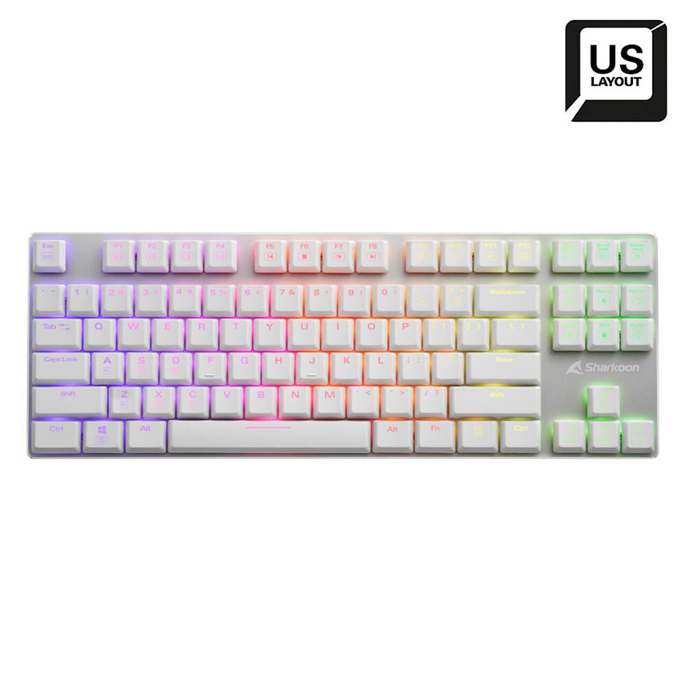 Sharkoon PureWriter TKL RGB Red tangentbord Spela USB QWERTY Engelska (USA) Vit