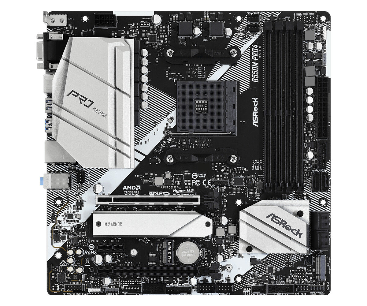 Asrock B550M Pro4 AMD B550 Uttag AM4 micro ATX