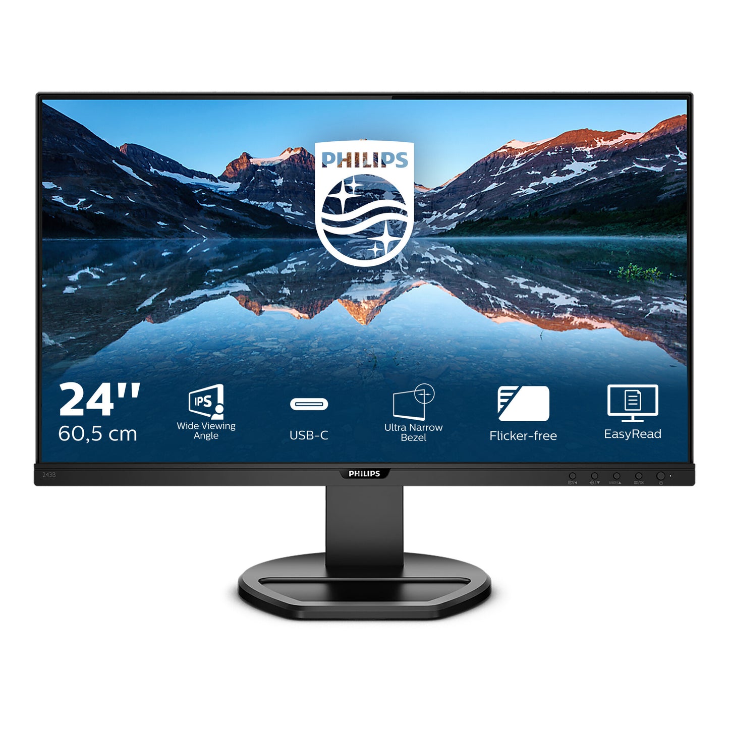 Philips B Line 243B9/00 platta pc-skärmar 60,5 cm (23.8") 1920 x 1080 pixlar Full HD LED Svart