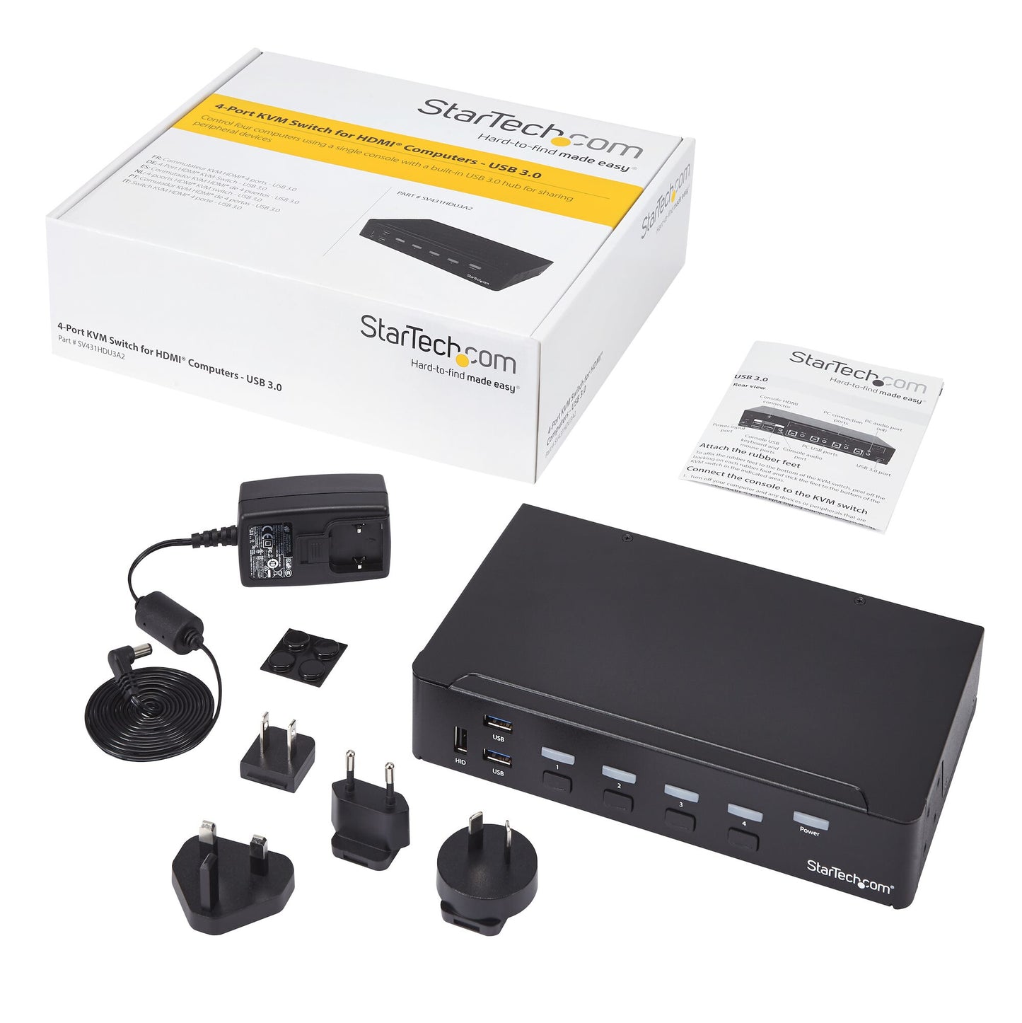 StarTech.com HDMI KVM-switch med 4 portar - USB 3.0 - 1080p