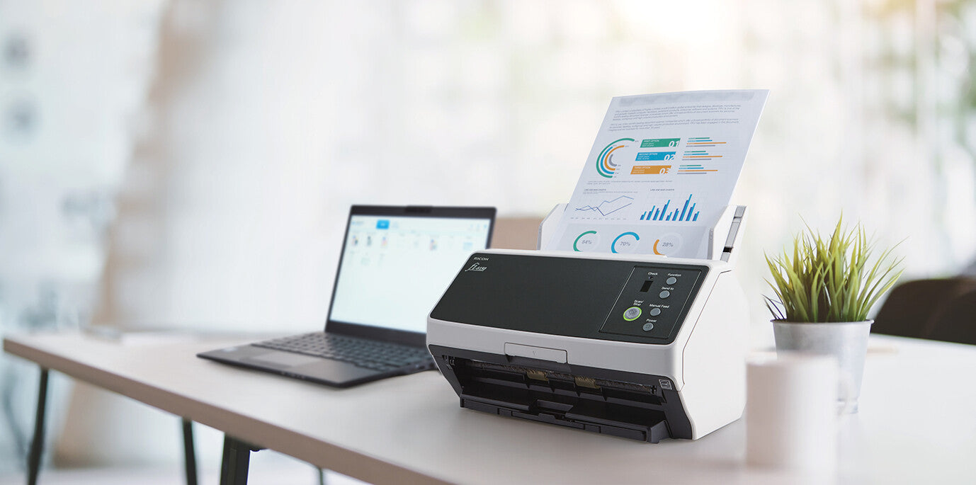 Ricoh FI-8150 ADF + scanner med manuell matning 600 x 600 DPI A4 Svart, Grå