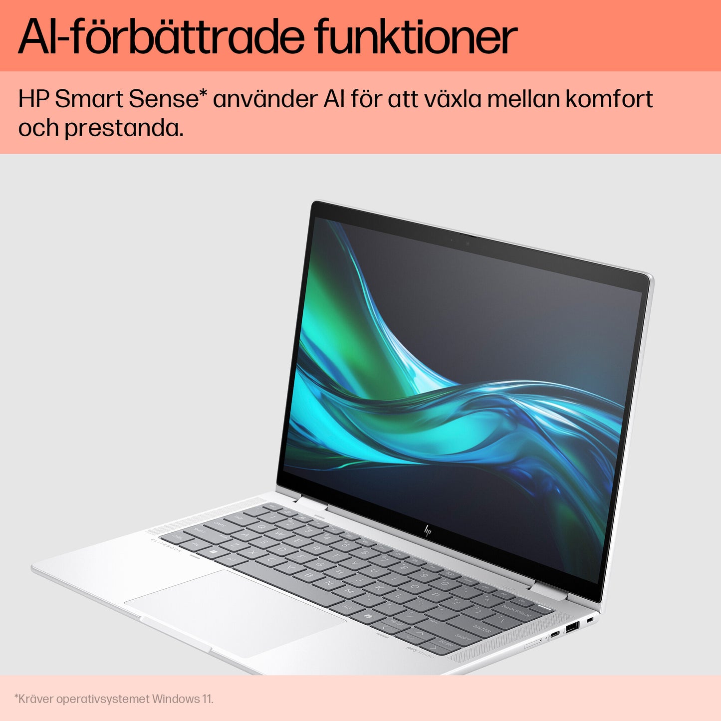 HP Elite x360 1040 G11 Intel Core Ultra 7 155H Hybrid (2-i-1) 35,6 cm (14") Pekskärm WUXGA 32 GB LPDDR5x-SDRAM 1 TB SSD Wi-Fi 6E (802.11ax) Windows 11 Pro AI PC Silver