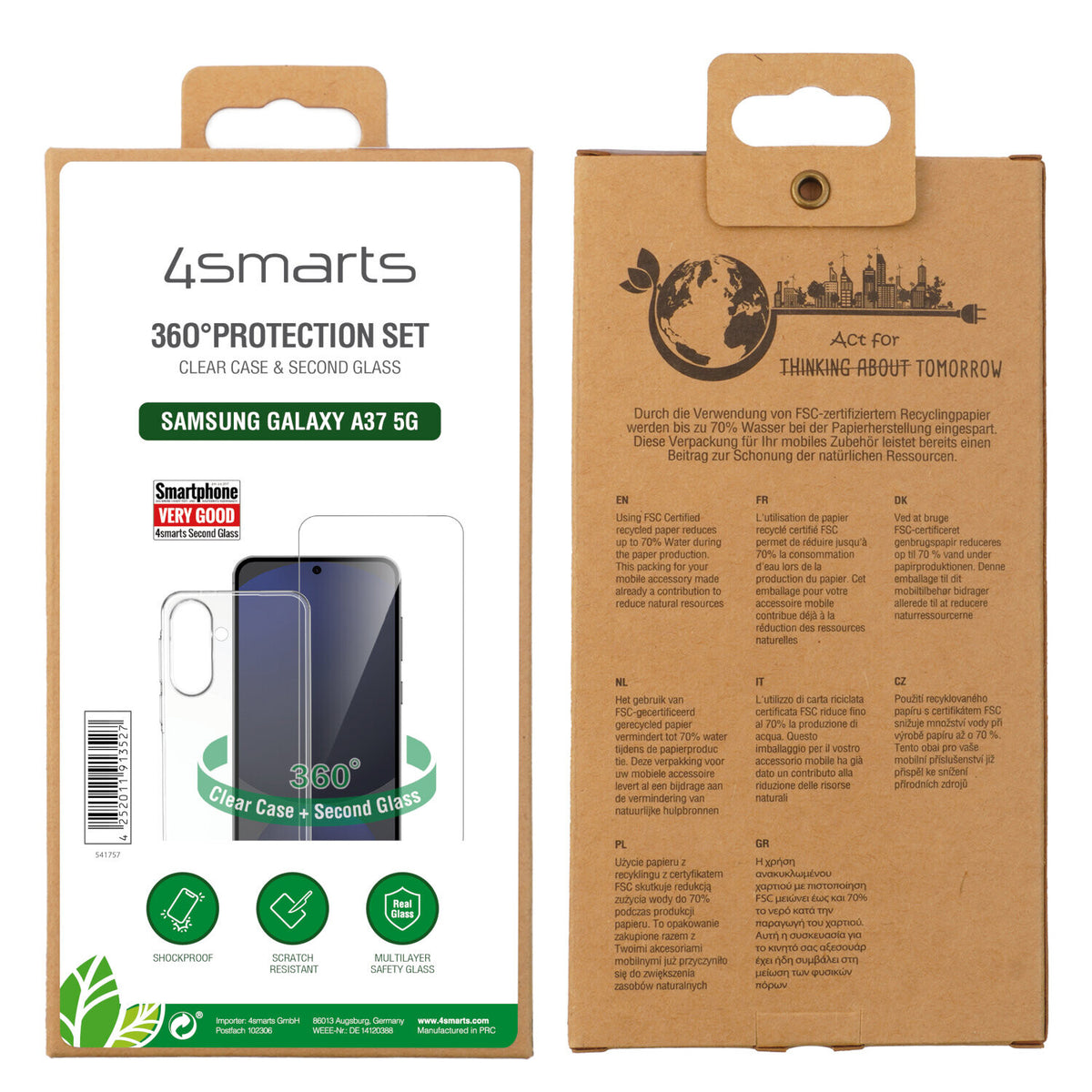 4smarts 541757 mobiltelefonfodral 17 cm (6.7") Mobilskal Transparent