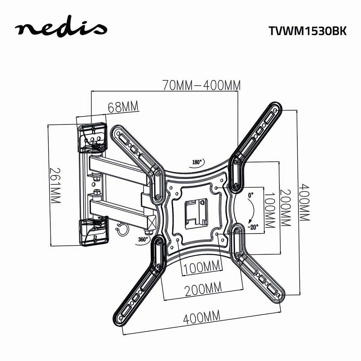 Nedis TVWM1530BK tv-fäste 139,7 cm (55") Svart