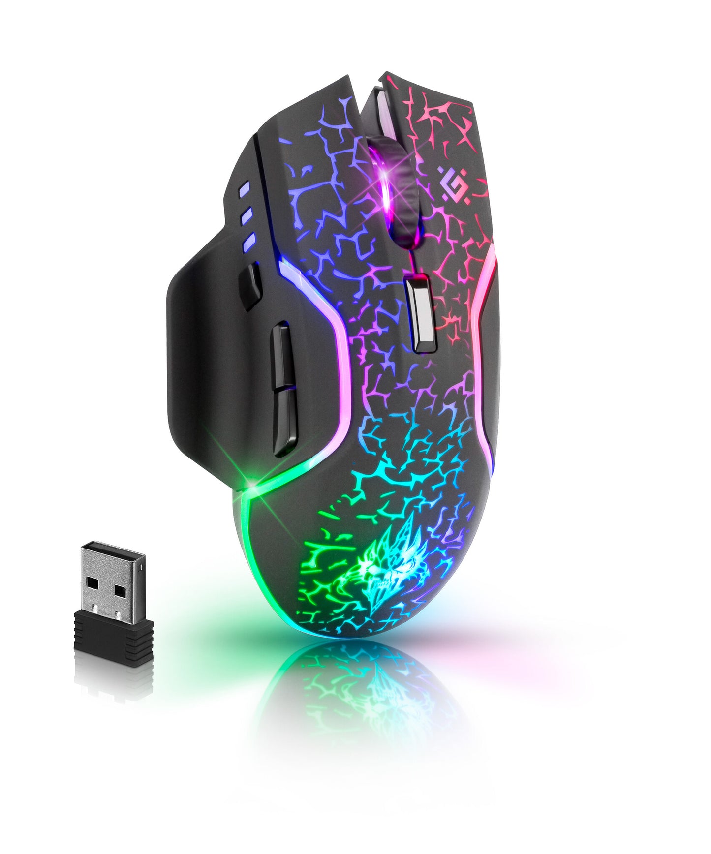 Defender Oneshot GM-067 datormöss Spela högerhand RF Wireless + USB Type-C Optisk 3200 DPI
