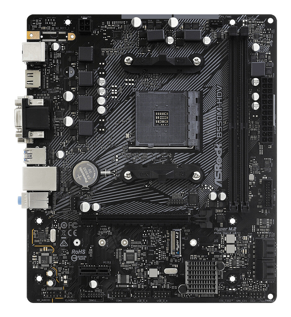 Asrock B550M-HDV AMD B550 Uttag AM4 micro ATX
