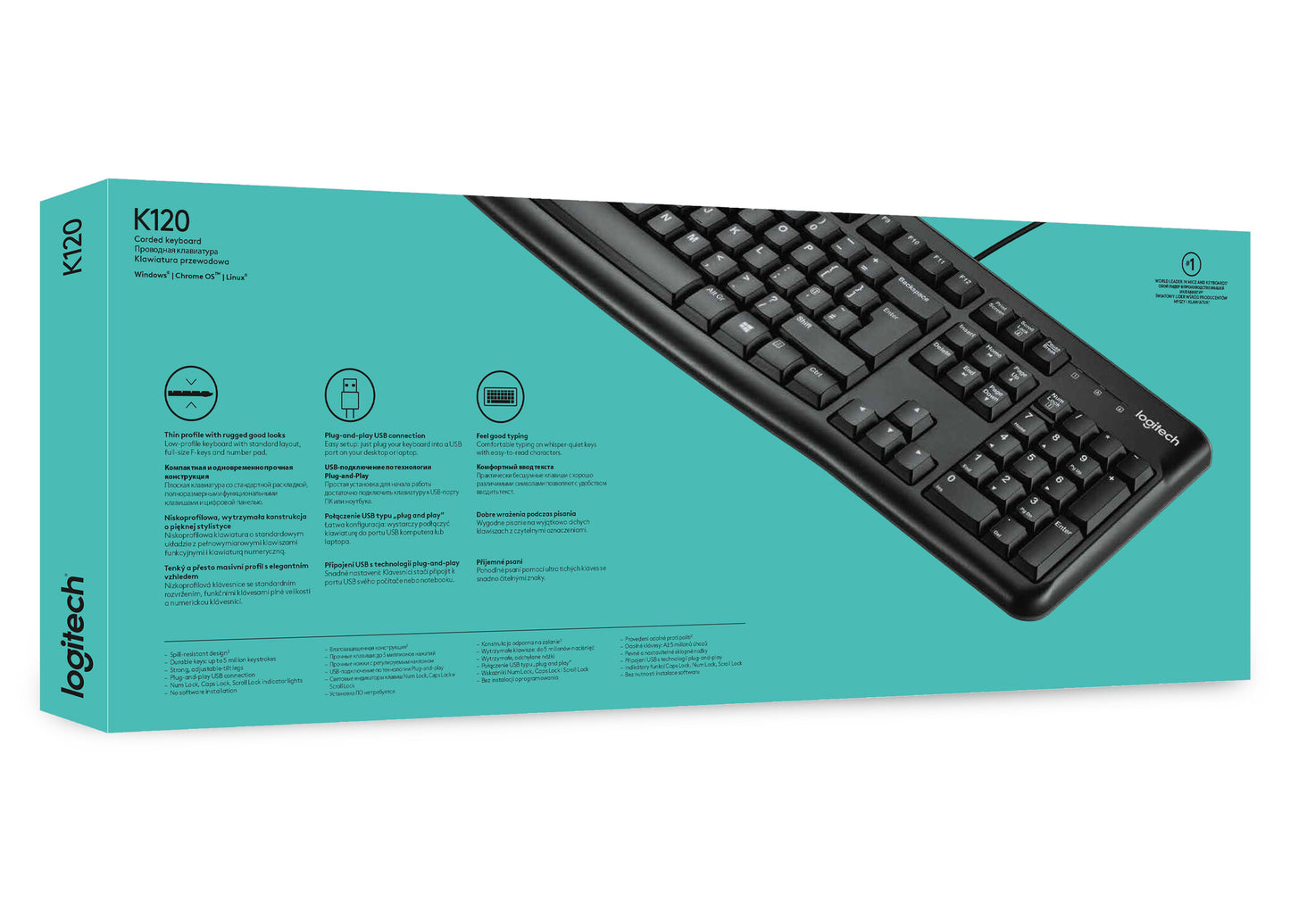 Logitech Keyboard K120 for Business tangentbord Kontor USB QWERTY Amerikanskt internationellt Svart