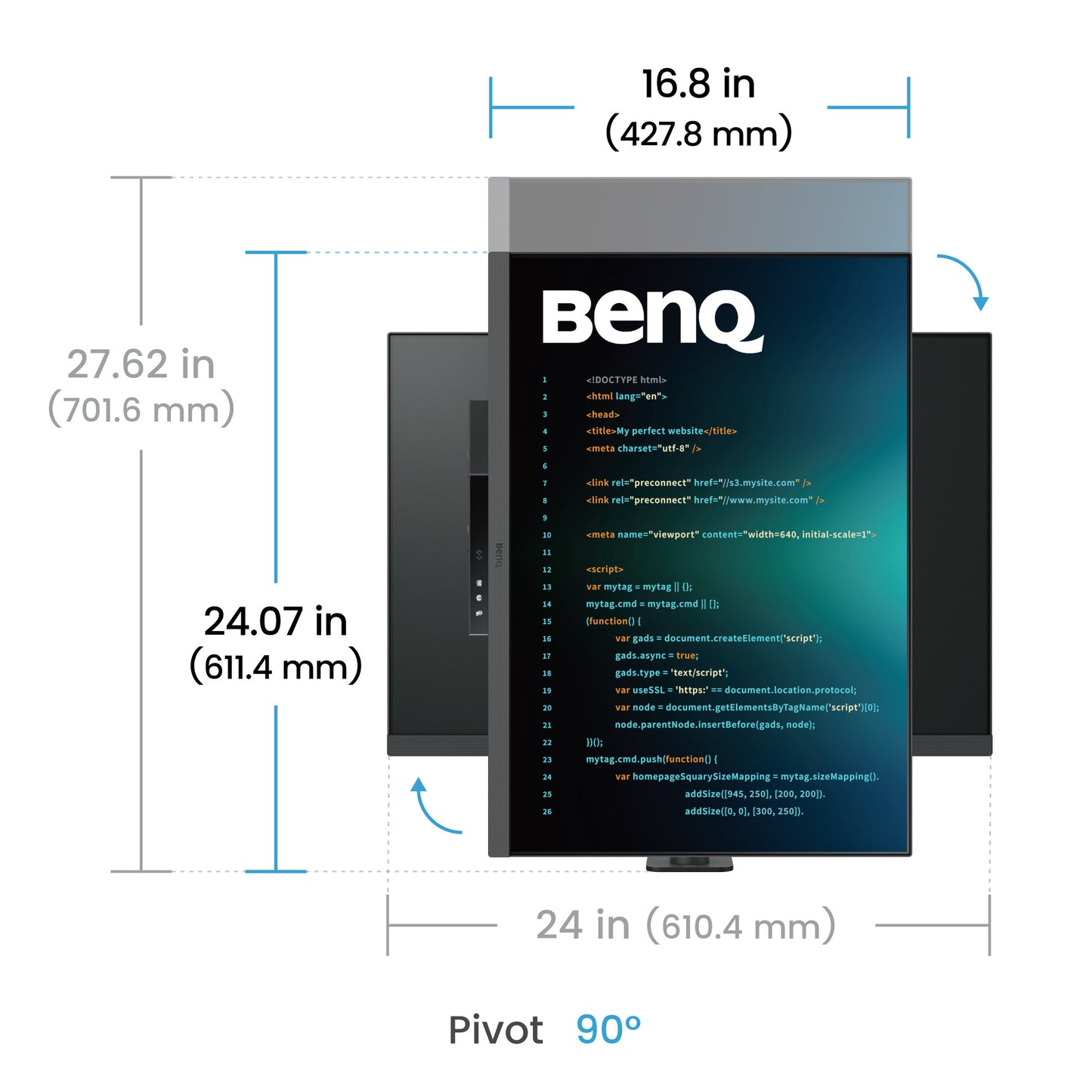 BenQ RD280UA platta pc-skärmar 71,6 cm (28.2") 3840 x 2560 pixlar 4K Ultra HD Svart