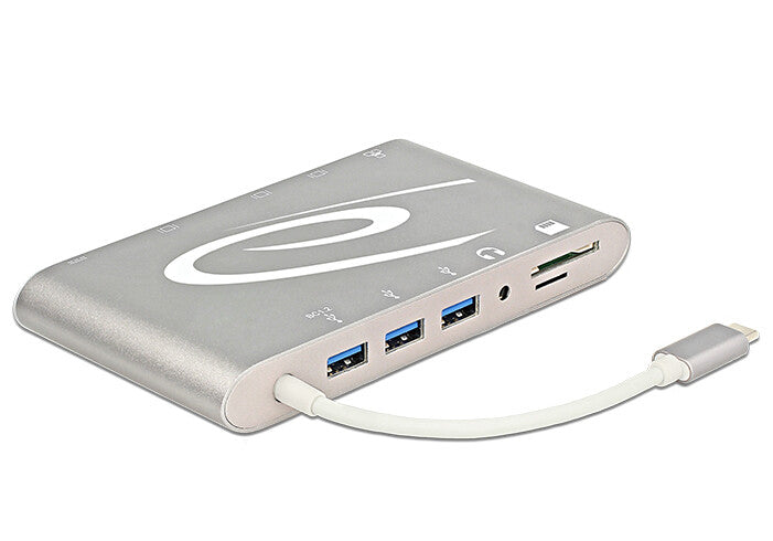 DeLOCK 87298 dockningsstationer för bärbara datorer USB 3.2 Gen 1 (3.1 Gen 1) Type-C Silver