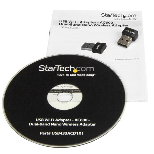StarTech.com USB Wi-Fi-adapter - AC600 - dual-band trådlös nano-adapter