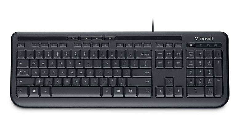 Microsoft Wired Keyboard 600 tangentbord Kontor USB QWERTY Engelska (USA) Svart