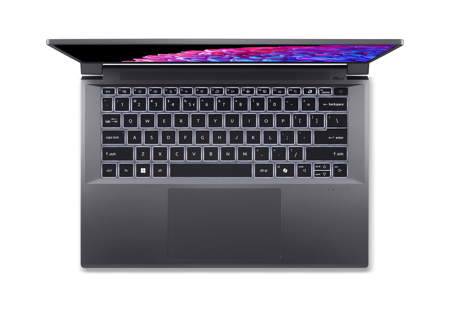 Acer Swift SFX14-72G-57B5 Intel Core Ultra 5 125H Bärbar dator 36,8 cm (14.5") 2.8K 32 GB LPDDR5-SDRAM 1 TB SSD NVIDIA GeForce RTX 4050 Wi-Fi 6 (802.11ax) Windows 11 Pro Grå