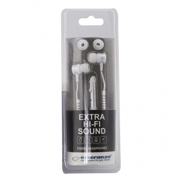 Esperanza EH161W hörlur och headset Kabel I öra Samtal/musik Vit