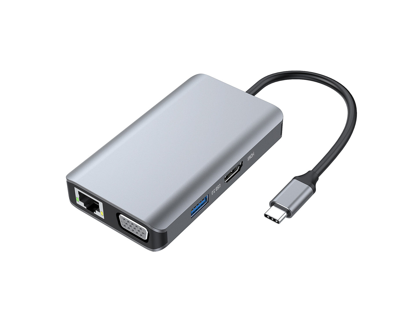 Conceptronic DONN21G dockningsstationer för bärbara datorer Kabel USB 3.2 Gen 1 (3.1 Gen 1) Type-C Grå