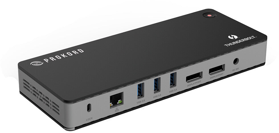 Prokord PD-UTD21 dockningsstationer för bärbara datorer Kabel Thunderbolt 3 Svart PROKORD WORKPLACE DOCKINGSTATION II THUNDERBOLT 3