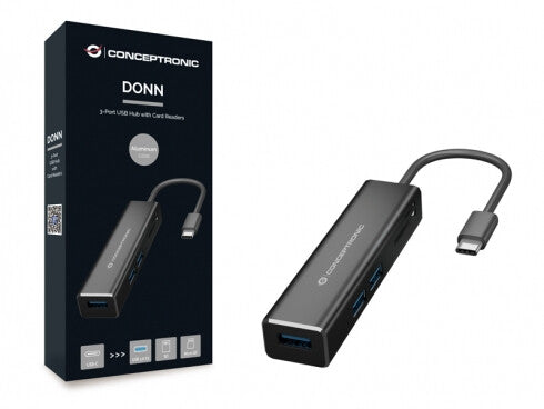 Conceptronic DONN08B dockningsstationer för bärbara datorer USB 3.2 Gen 1 (3.1 Gen 1) Type-C Svart