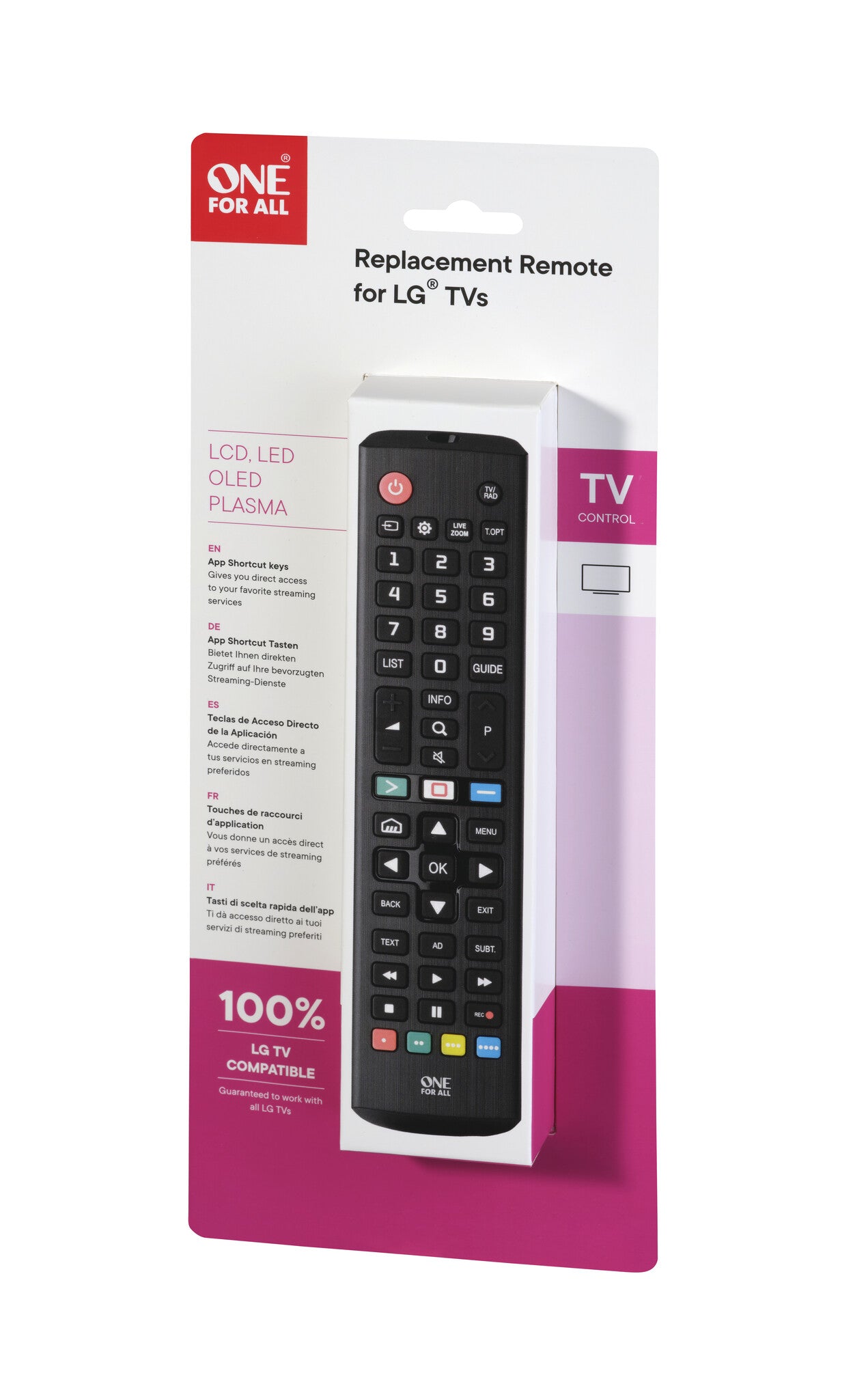 One For All TV Replacement Remotes alternativ TV-fjärrkontroll LG
