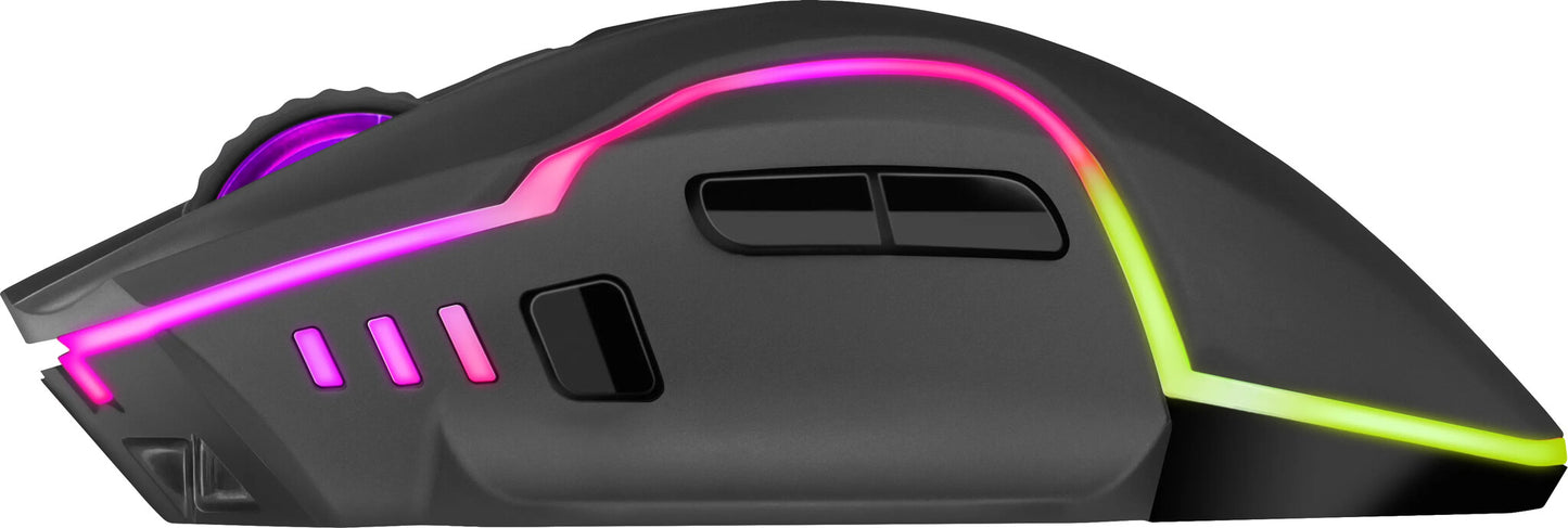Defender Oneshot GM-067 datormöss Spela högerhand RF Wireless + USB Type-C Optisk 3200 DPI