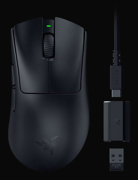 Razer DeathAdder V3 HyperSpeed datormöss Spela högerhand RF Wireless + USB Type-C Optisk 26000 DPI