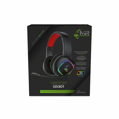 MediaRange MRGS301 hörlur och headset Kabel Huvudband Spela Svart, Röd
