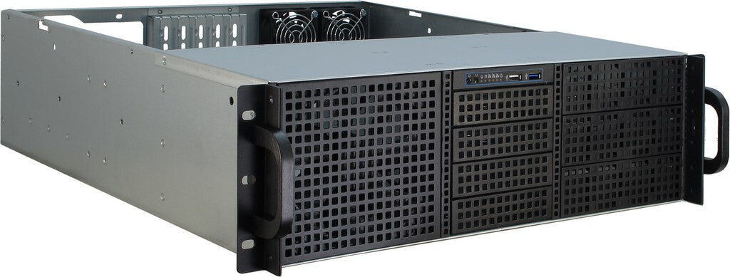 Inter-Tech 3U-30248 Ställning Svart, Rostfritt stål