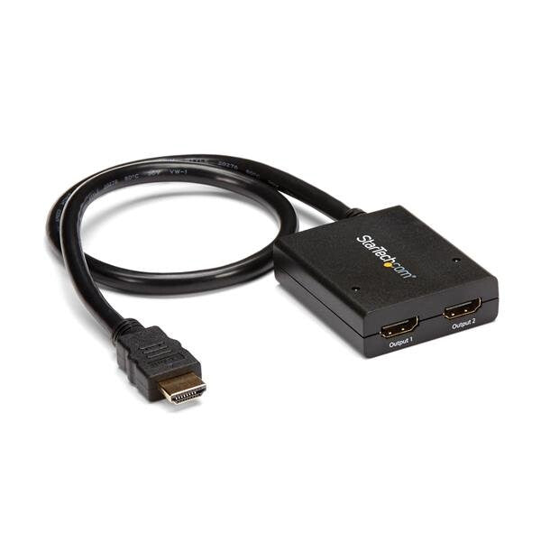 StarTech.com 4K HDMI video-splitter med 2 portar – 1x2 HDMI-splitter – Strömförses via USB eller strömadapter – 4K 30 Hz