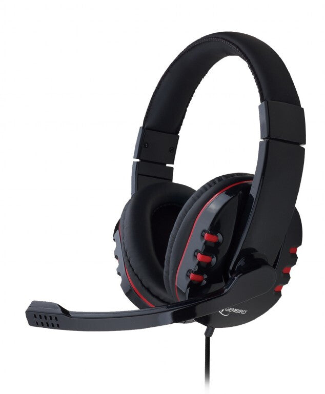 Gembird GHS-402 hörlur och headset Kabel Huvudband Spela Svart