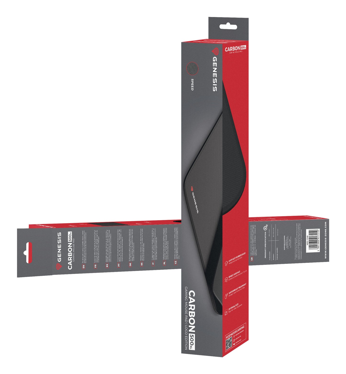 GENESIS Carbon 500 XL Logo Spelmusmatta Svart