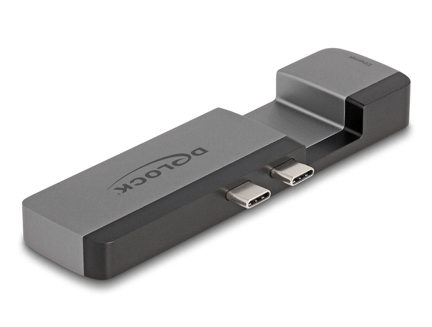 DeLOCK 87757 dockningsstationer för bärbara datorer Dockning Thunderbolt 4 Svart, Grå