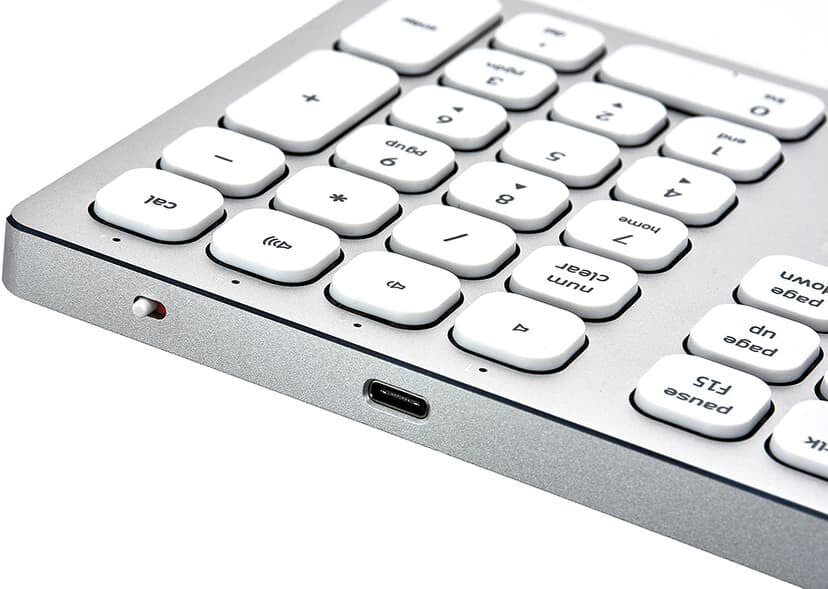 Voxicon DK-295B-WHT tangentbord Universal Bluetooth QWERTY Nordic Vit, Silver