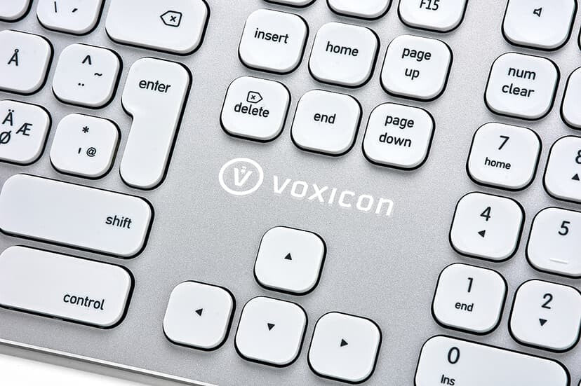 Voxicon DK-295B-WHT tangentbord Universal Bluetooth QWERTY Nordic Vit, Silver