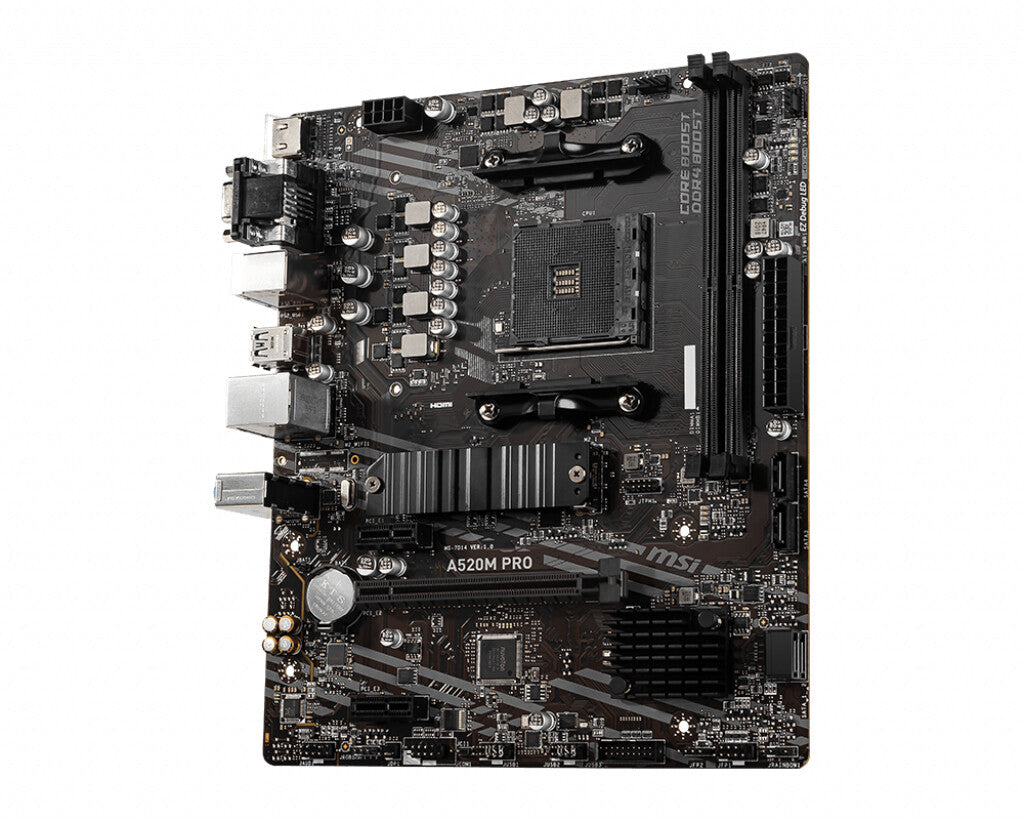 MSI A520M PRO moderkort AMD A520 Uttag AM4 micro ATX