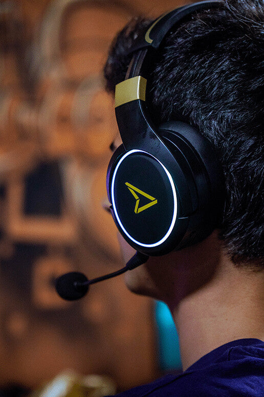 Lexip Metaltech Headset Kabel & Trådlös Huvudband Spela Svart, Guld